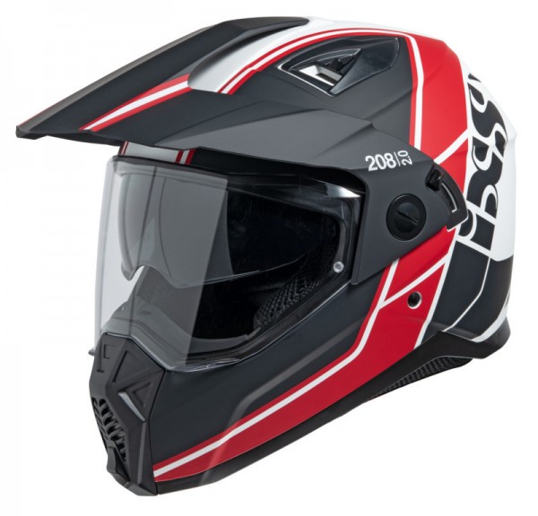 Enduro helmet iXS208 2.0 matt black-white-red