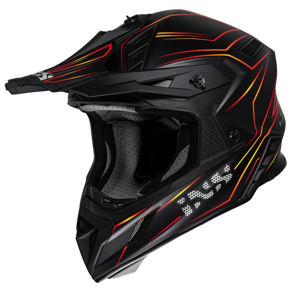 Motocross Helm iXS189FG 2.0 schwarz matt-rot