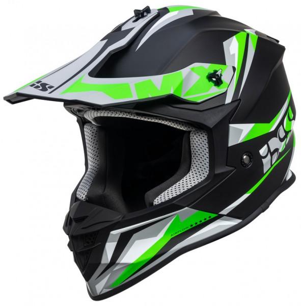 Motocrosshelm iXS362 2.0 matt schwarz-neon grün