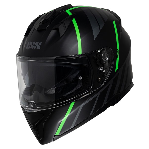 Full Face Helmet iXS217 2.0 black matt-green fluo