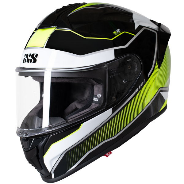 Full-face helmet iXS421 FG 2.1 black-white-yellow fluo