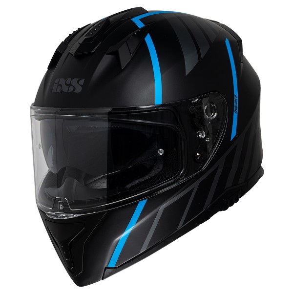Full Face Helmet iXS217 2.0 black matt-light blue