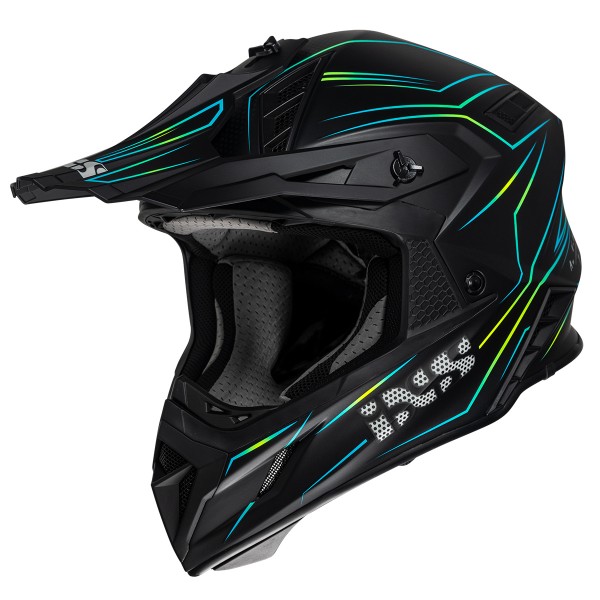 Motocross Helm iXS189FG 2.0 schwarz matt-gelb neon