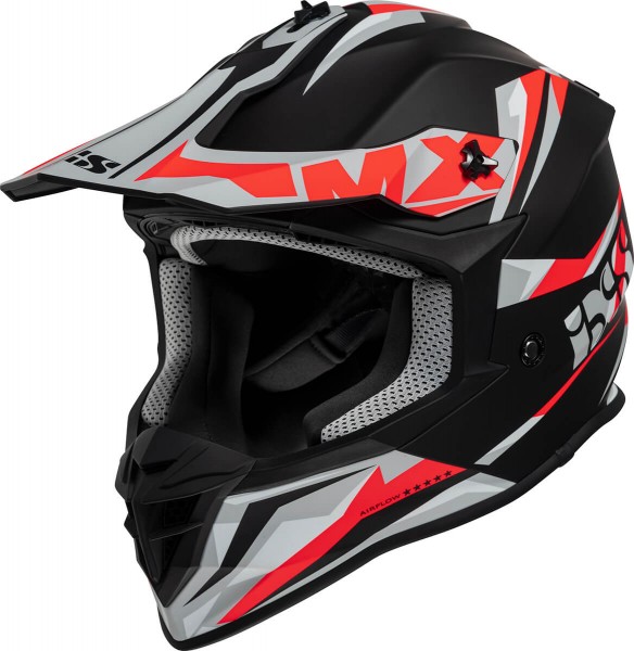Motocrosshelm iXS362 2.0 schwarz matt-rot