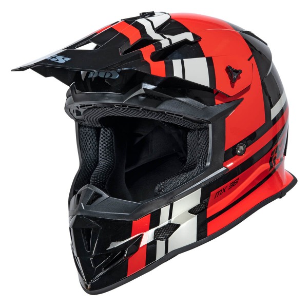 Motocrosshelm iXS361 2.3 schwarz-rot-grau