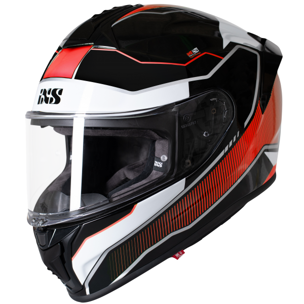 Full-face helmet iXS421 FG 2.1 black-white-red fluo