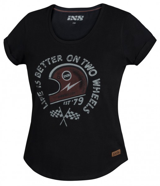 iXS Women&#039;s T-Shirt On Two Wheels black-red
