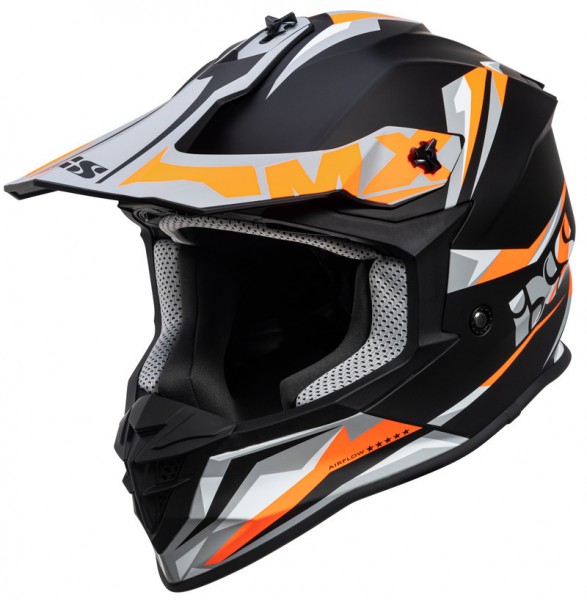 Motocrosshelm iXS362 2.0 matt schwarz-neon orange